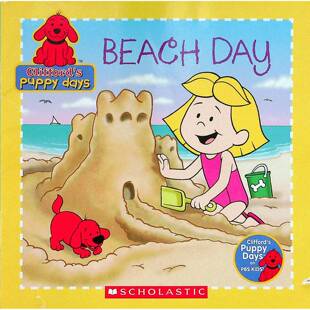 克利福德的小狗时代原版英语绘本BeachDay讲述小女孩和宠物狗克利福德在海滩度过快乐一天的故事画面色彩鲜艳文字简单易懂适合36
