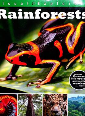 视觉探索者系列原版引进英语科普读物Rainforests适合710岁中小学生阅读通过精美彩色插图和生动文字介绍雨林生态系统包含动植物