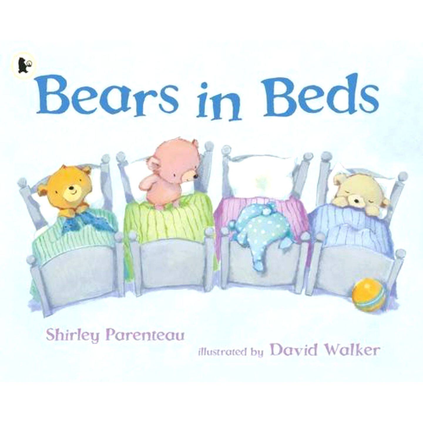 英语原版引进绘本床上的熊BearsinBeds雪莉帕伦托著大卫沃克绘36岁儿童睡前故事书帮助孩子克服恐惧建立安全感亲子共读温馨绘本
