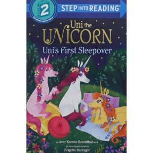 英语原版书走进阅读系列Unis尤妮的第一次过夜绘本艾米克劳斯罗森塔尔温馨力作布里吉特巴拉杰精美插画讲述小独角兽尤妮准备人