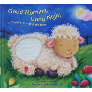 英语原版书早安晚安绘本触感书亲子共读GoodNight适合02岁宝宝睡前阅读培养动物认知和触觉感知能力