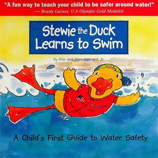 英语原版书小鸭斯蒂威学游泳绘本亲子共读水上安全教育儿童游泳基础知识培养积极乐观生活态度适合36岁男女童阅读