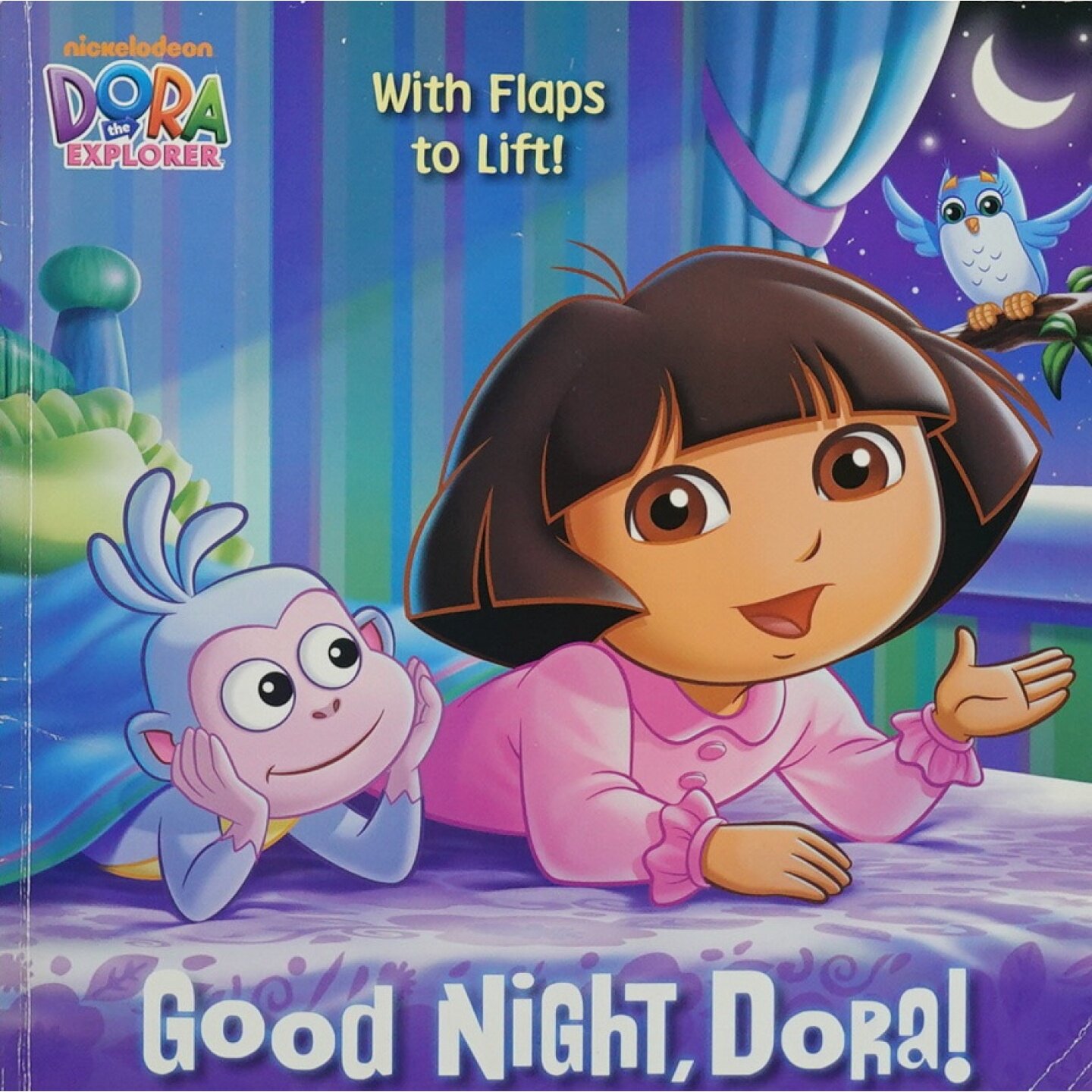 英语原版书GoodNightDora绘本系列亲子共读睡前故事翻翻书设计互动性强适合36岁儿童学习简单英语西班牙语词汇认识动物叫声颜色