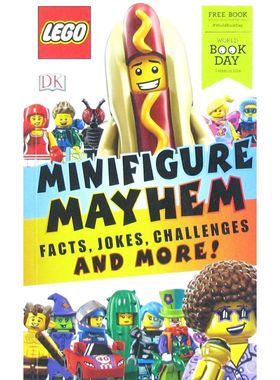 乐高人仔大mayhem原版英语绘本带你进入乐高人仔的奇妙世界包含各种稀奇古怪的乐高人仔例如独角兽女孩和热狗人书中充满趣味知识