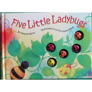 英语原版引进五只小瓢虫FiveLittleLadybugs互动绘本书梅兰妮格特著劳拉胡利斯卡贝思绘色彩鲜艳可触摸瓢虫设计帮助02岁宝宝学习