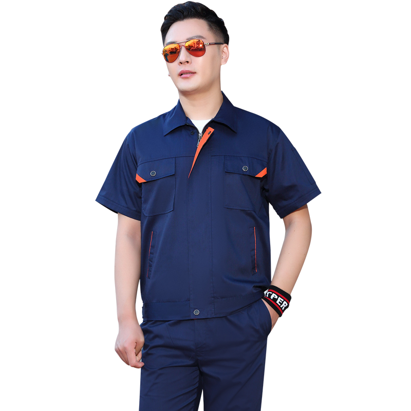 夏季短袖工作服男士薄款劳保服上衣工装工地耐磨汽修厂服工服定制