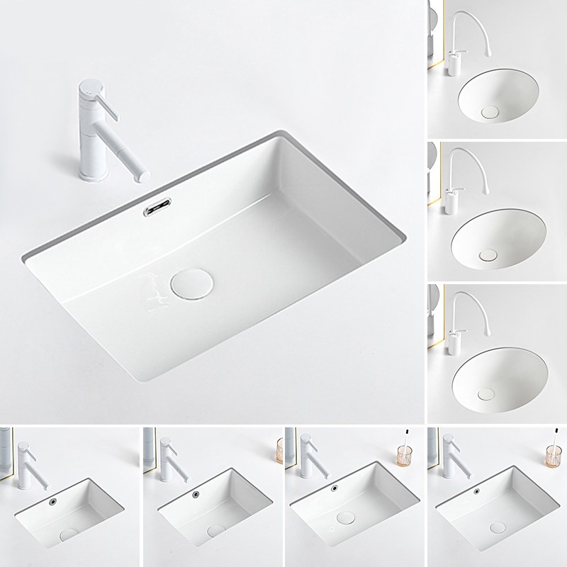 陶瓷方形台下盆洗手盆酒店面盆阳台嵌入式加深大小尺寸平底洗脸盆,家装主材,台下盆,淘宝优惠券,粉丝福利购,淘宝优惠卷