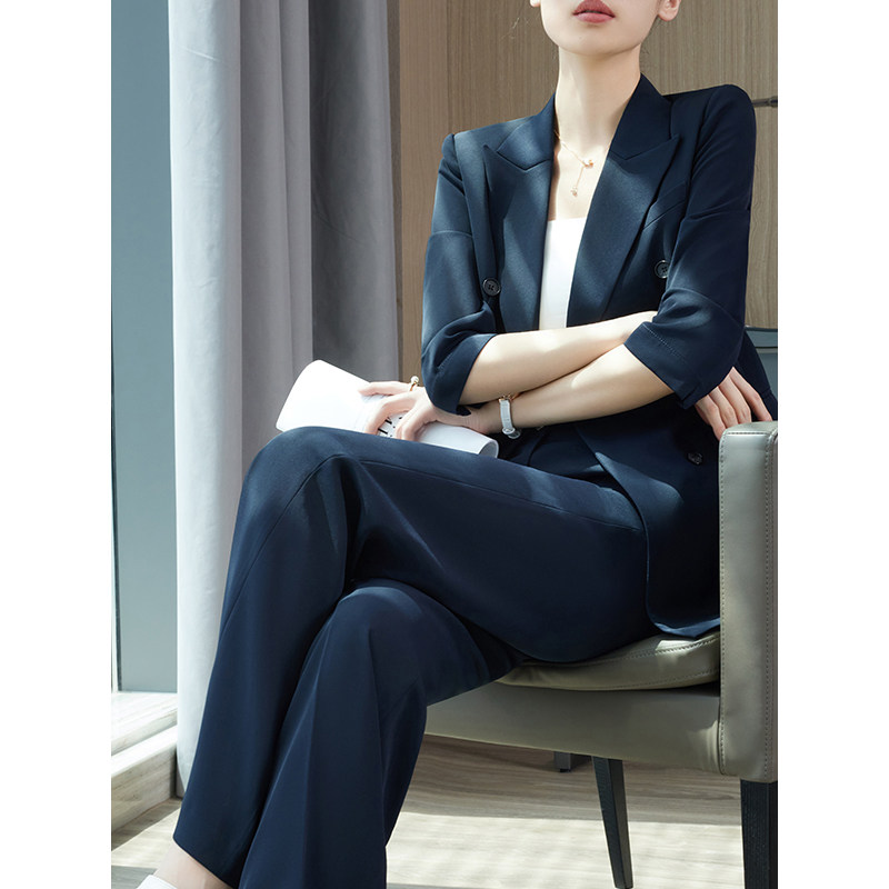 西装套装女夏季薄款2026新款高级感气质面试正装职业女西服工作服