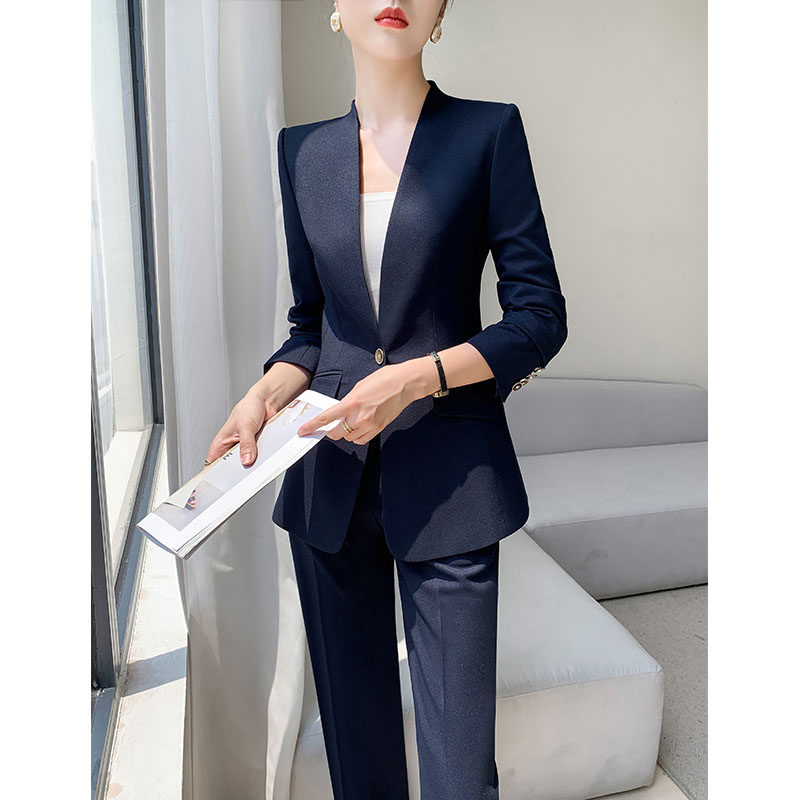 西服套装女2026新款正式场合无领职业西装正装酒店经理工作服高端