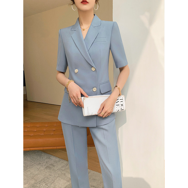2026新款高级感西装套装女夏季薄款气质女神范西服职业工作服