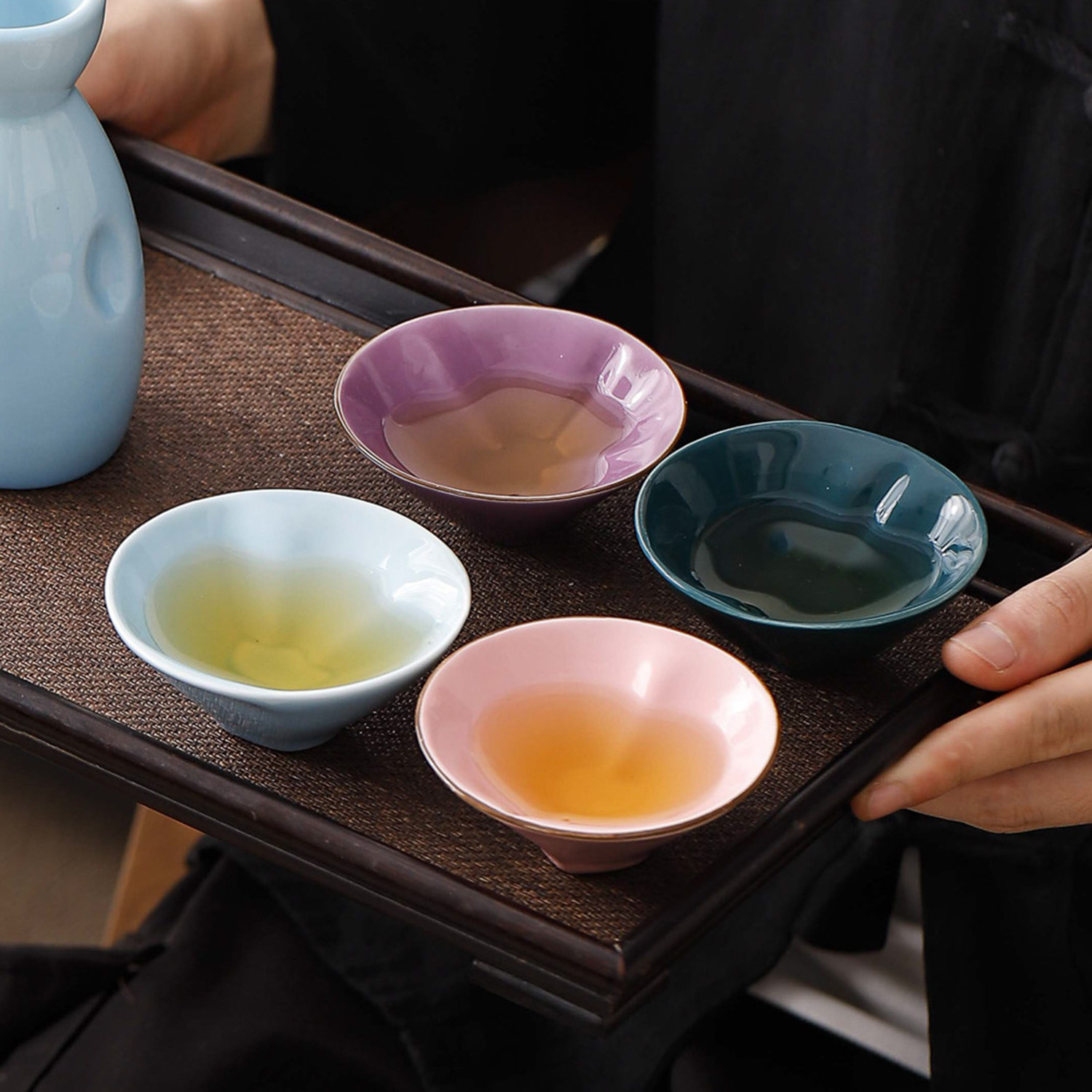 创意陶瓷福禄斗笠杯异形酒杯白酒家用个性品酒杯小酒碗酒盅茶水杯