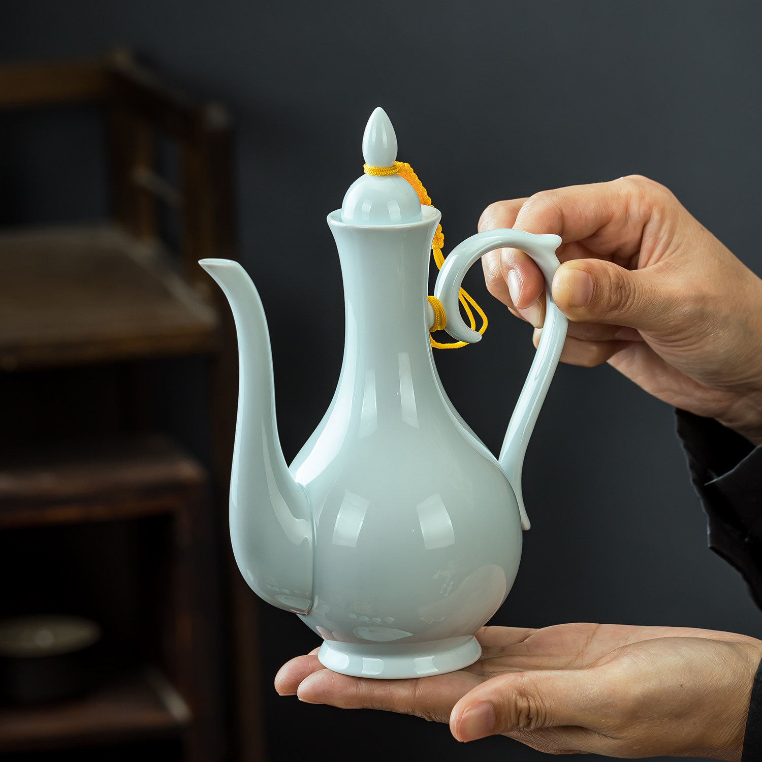 复古风陶瓷250ml小酒壶半斤家用中式古典酒具白酒分酒器老式酒瓶