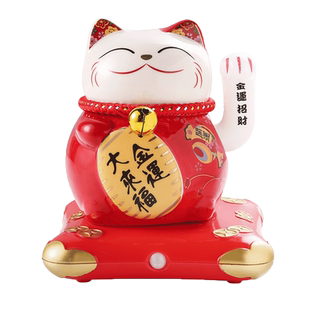 招财猫摆件门口欢迎光临感应器进门提醒店铺超市迎宾门铃进店语音