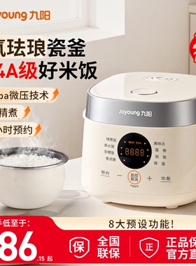 九阳0氟珐琅瓷釜电饭煲2L家用多功能1-3人迷你微压球釜锅旗舰新款