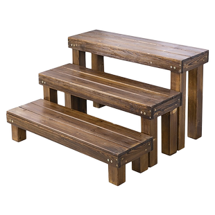 实木多肉花架子多层置物架阳台室外防腐庭院户外单层落地式花盆架