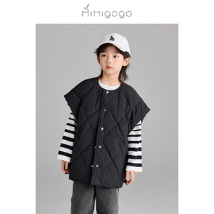 MIMIGOGO轻暖系列品质感菱格绗线廓形儿童羽绒马甲3G12 3折起