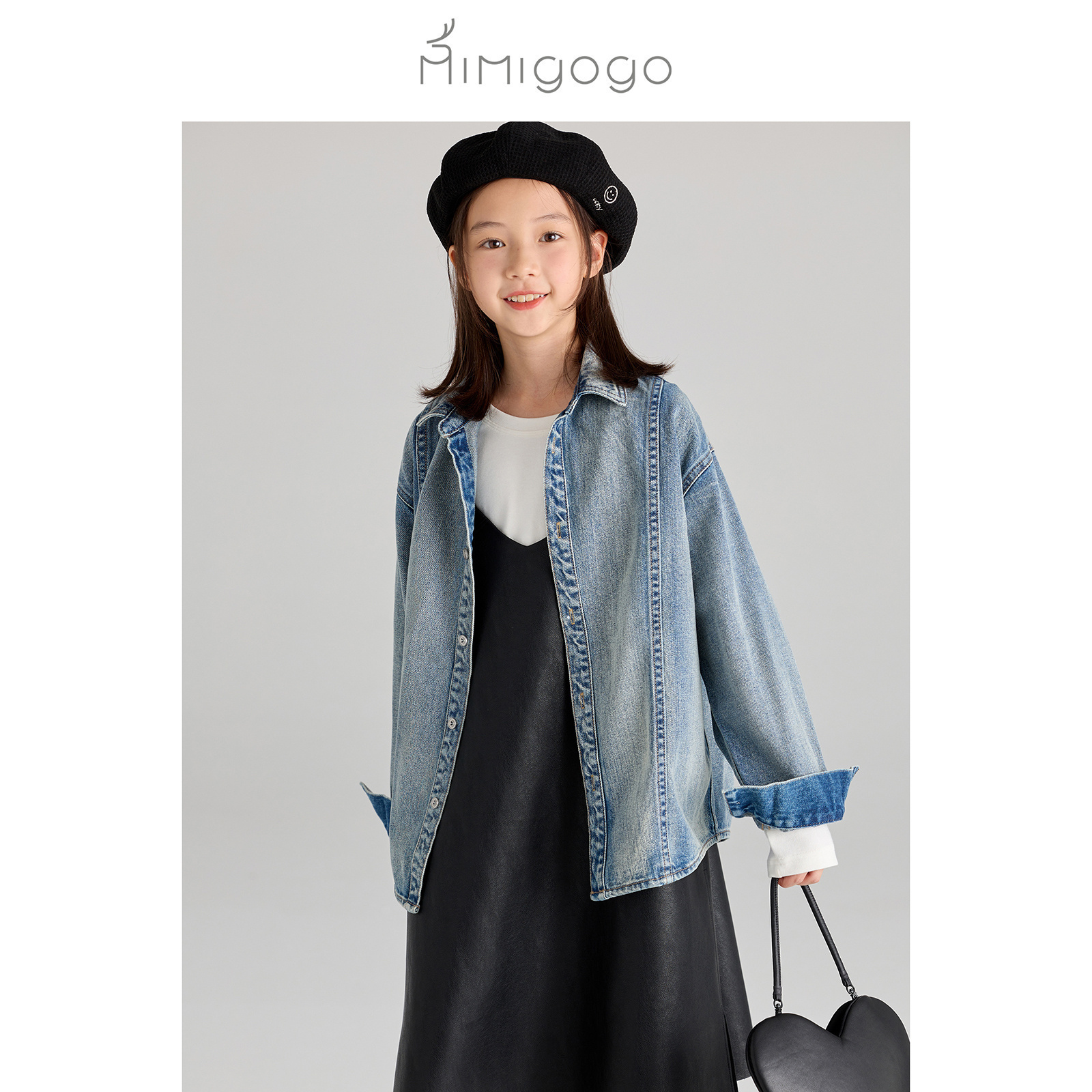 MIMIGOGO男女童牛仔衬衫外套