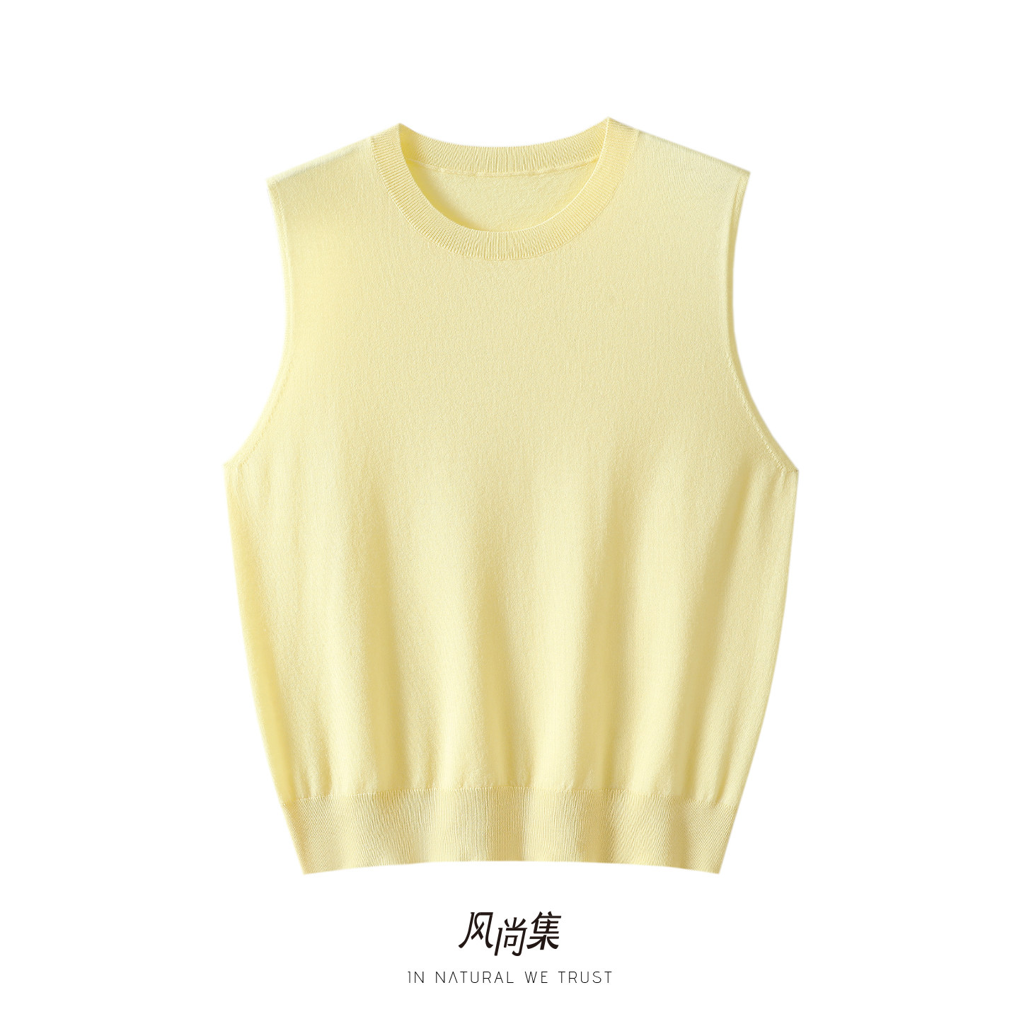 气质的起飞！春夏精纺12S圆领背心100%纯羊毛衫女无袖吊带针织衫