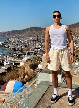 美式咔叽PrintAce重磅250g纯棉纯色背心打底无袖T恤运动健身百搭