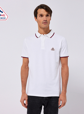 Pyrenex Polo衫 LEYRE徽章隐形暗扣常规版型罗纹衣领男装夏季