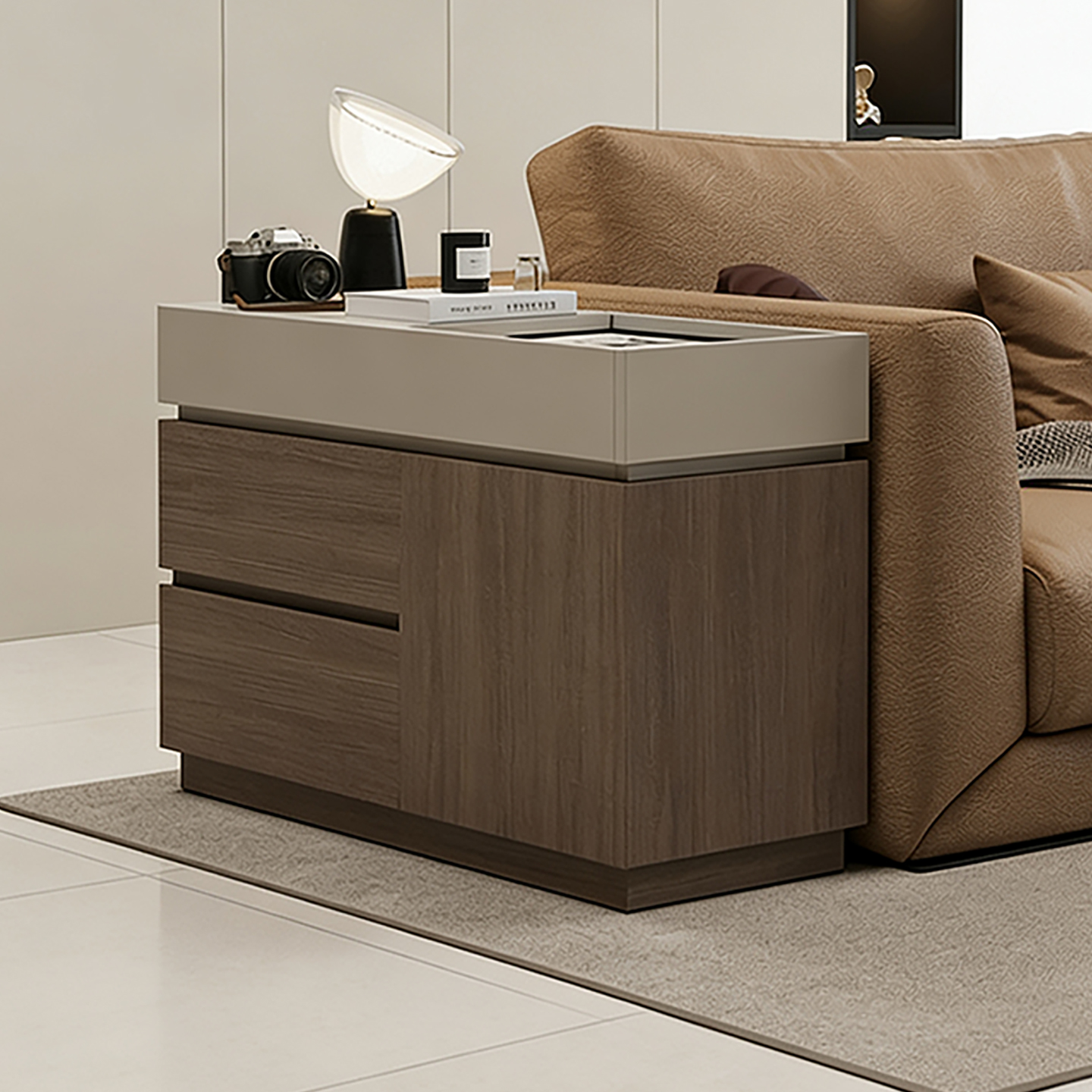 实木沙发边柜侧边柜客厅现代简约储物收纳角几轻奢高级感复古边几