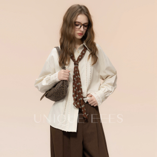 U5310101 韩系风琴褶低饱和衬衫 尢壹 淡人舒适区