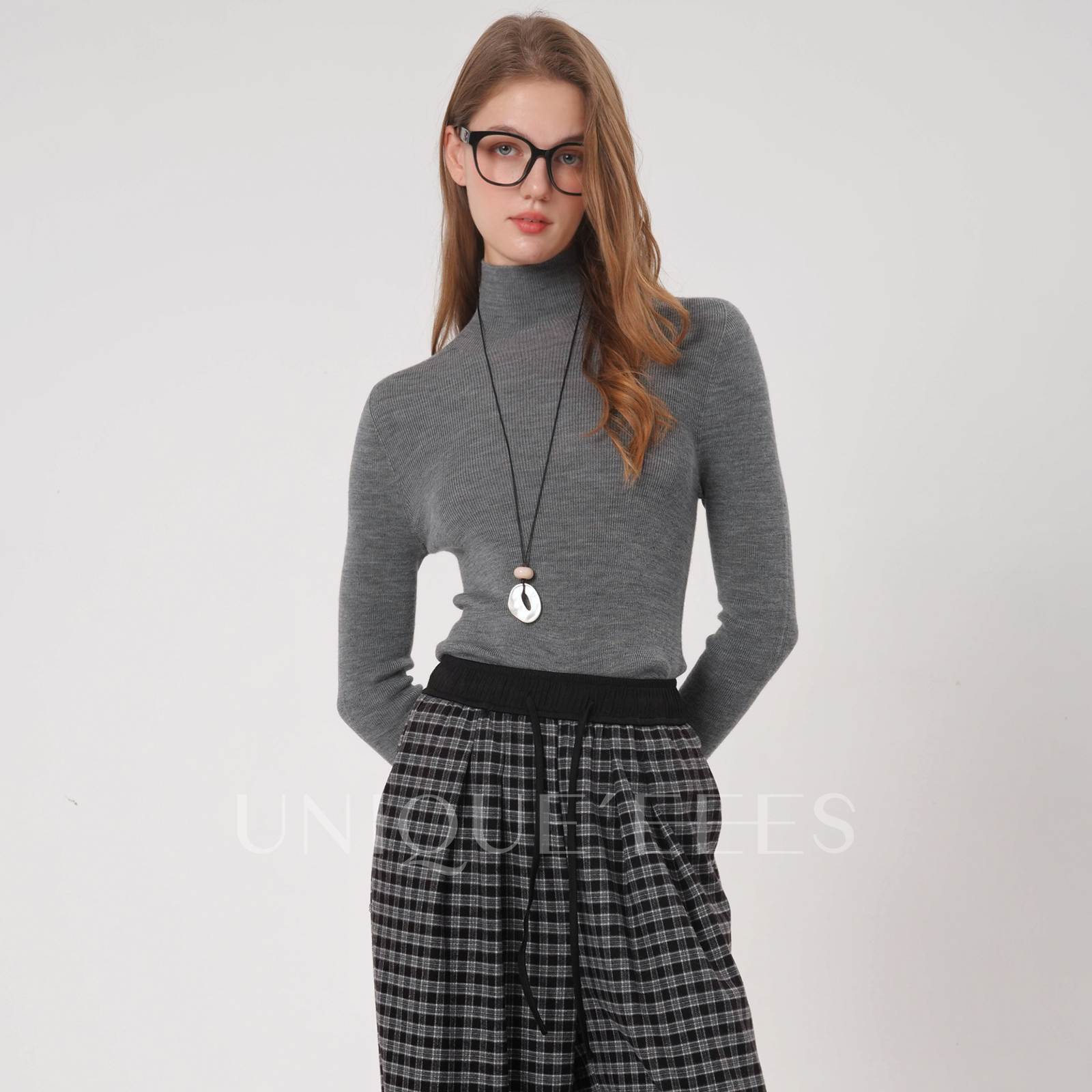 尢壹/UNIQUE'EEES【万能打底衫】进口纱线18针黄金羊毛无缝打底衫