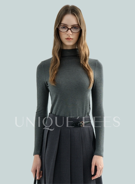 尢壹/UNIQUE'EEES 桑蚕丝发热罗纹加绒半高领打底衫 UEAW065