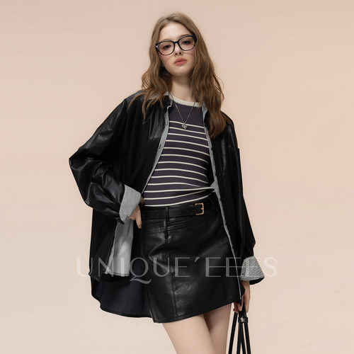 尢壹/UNIQUE'EEES【静奢老钱】简约假两件衬衫外套U5318112