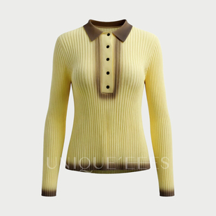 时髦撞色喷绘针织衫 尢壹 封神内外搭 EEES U6108009 UNIQUE