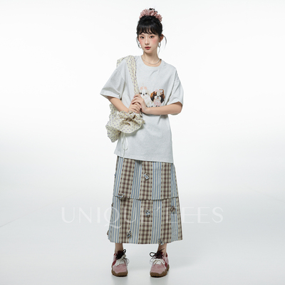 尢壹/UNIQUE'EEES 【百搭神器】重工裁片立体花朵半裙U5215019