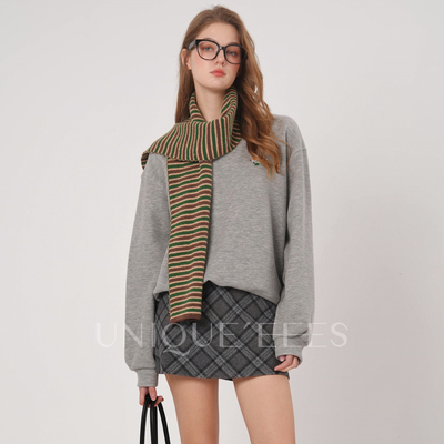 尢壹/UNIQUE'EEES【韩里韩气】韩系条纹围脖斑点狗卫衣U5509001