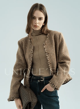 尢壹/UNIQUE'EEES 初剪精纺羊毛羊驼毛小香外套 UEAW007