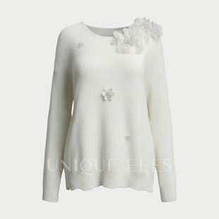 精致仙气立体花朵针织衫 尢壹 春日氛围感 EEES U6108023 UNIQUE