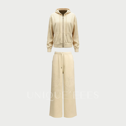 尢壹/UNIQUE'EEES【满天星】时髦重工烫钻休闲套装U6117001
