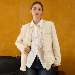 尢壹 绵羊毛桑蚕丝手工立体花边小香风外套 女神款