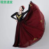 练习裙维吾尔族演出服 女艺考半身长款 新款 新疆舞蹈服大摆裙民族装