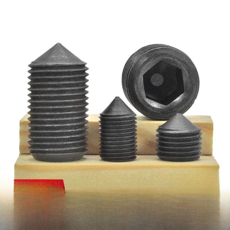 等级12.9尖细螺纹紧固定顶丝无头锥端六角形机计量螺钉M6M8*1M12M
