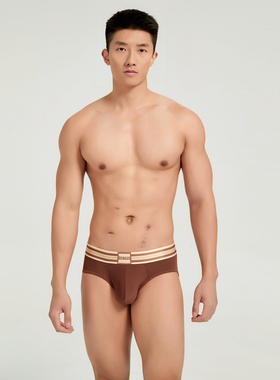 【新品LULU同款】Oengus棕色美拉德男三角裤男内裤性感运动透气