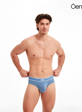 Oengus兰精天丝莫代尔青山蓝男三角裤内裤男性感透气抗菌