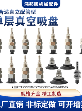 怡合达单层真空吸盘金具工业顶进气WEH02-2 WEH03-2 盘径2-95黑色