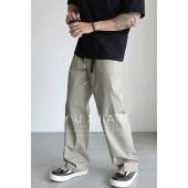 YUXIAN轻量化棉质水洗工装 休闲百搭纯色春夏 廓形直筒裤 弯刀裤 男士