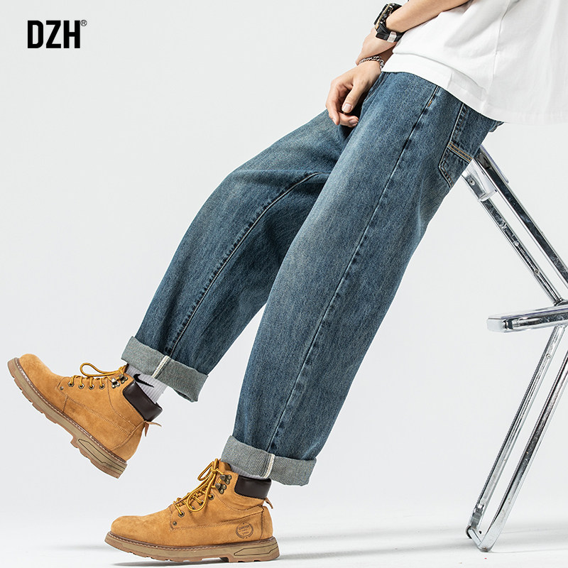 男士美式裤子男裤直筒牛仔裤男宽松休闲裤阔腿长裤春季2026年新款