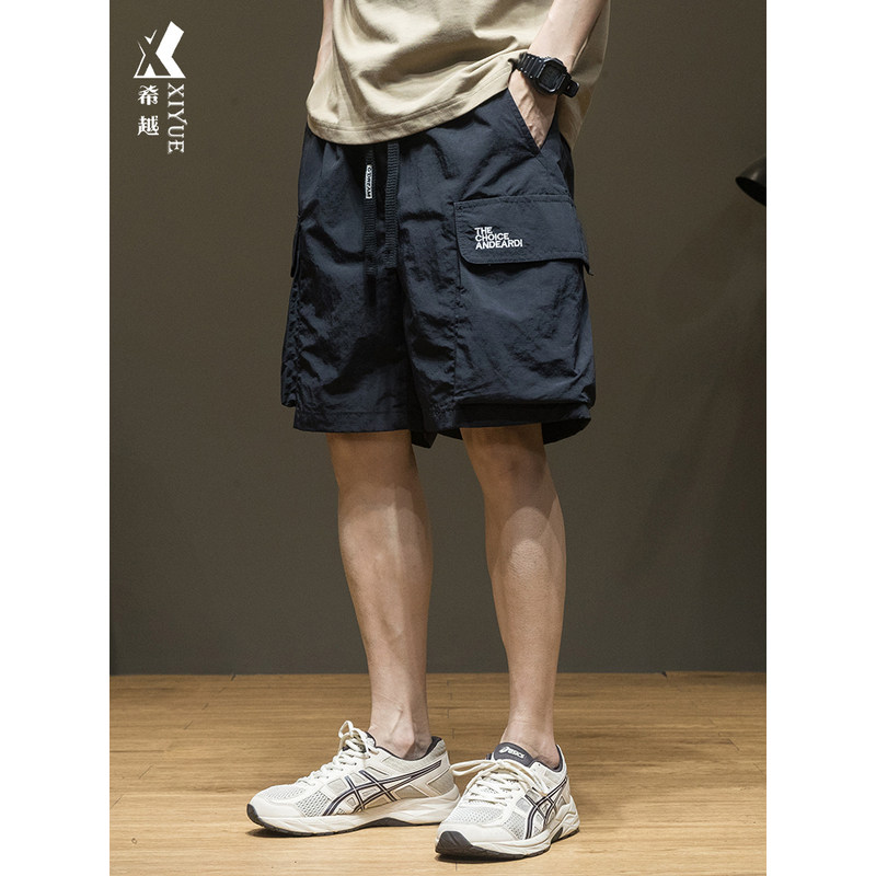 冰丝速干工装短裤男2025夏季新款男士五分休闲裤子胖子宽松大码潮