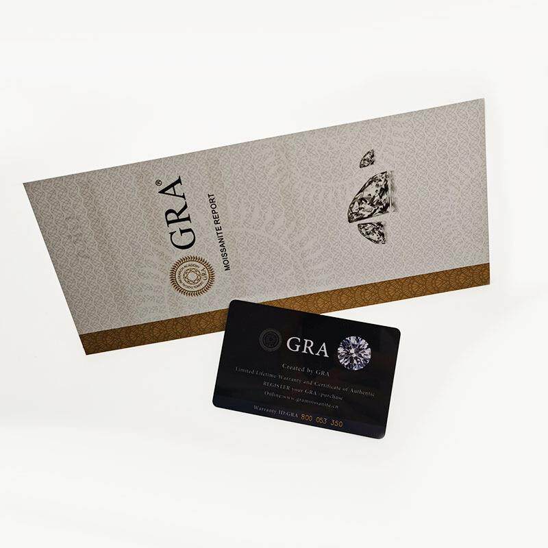 gra莫桑石证书 莫桑石珠宝克拉戒指吊坠证书 莫桑证书