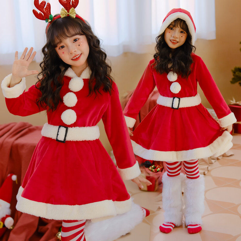 日本版麋鹿连衣裙女童圣诞服
