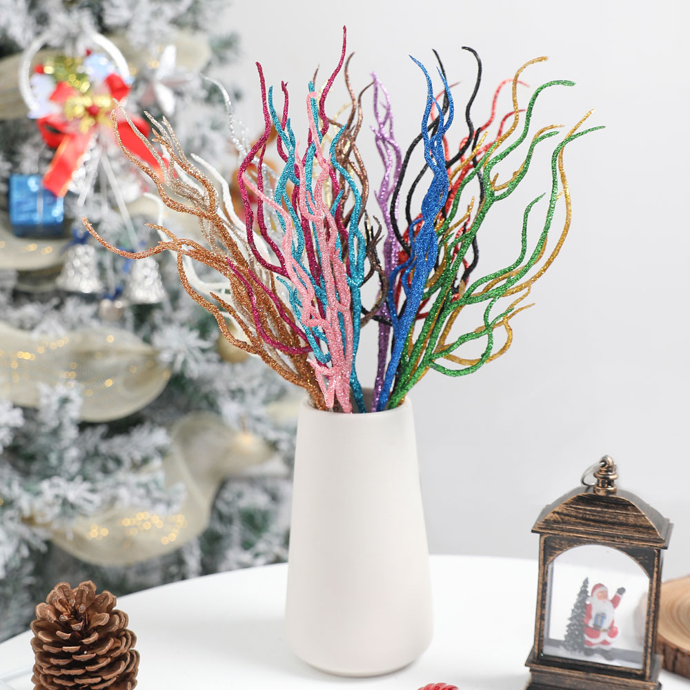 带粉柳条龙须圣诞节装饰橱窗摆件