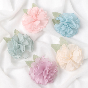 仿真欧根纱立体花 饰头饰发夹服饰配件 diy手工材料假花婚庆胸花装