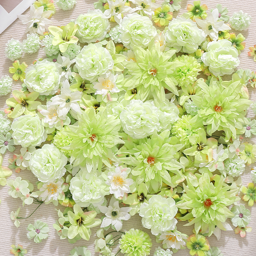 仿真绿色花朵混搭假花古风绢花
