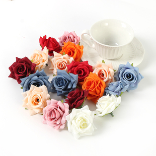 饰 配件餐桌花婚庆胸花装 仿真尖角玫瑰花头 假花绢花古风头饰服装